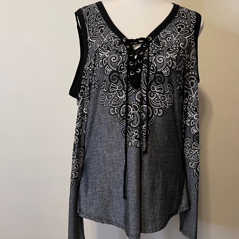 VENUS Lace Up Bodice ~ Cold Shoulder SEXY Top ~ Size Medium